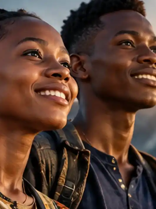 Illustrative portrait of hopeful young East Africans